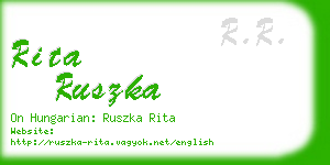 rita ruszka business card